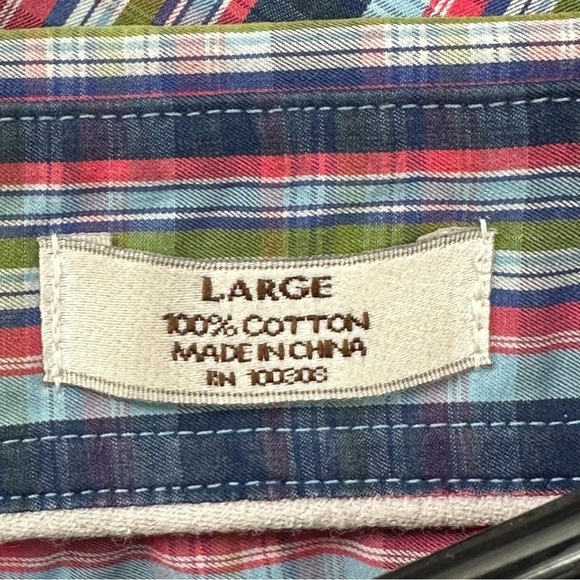Peter Millar Seaside Finish Plaid Cotton Button Down Men's Size Large - Picture 3 of 8